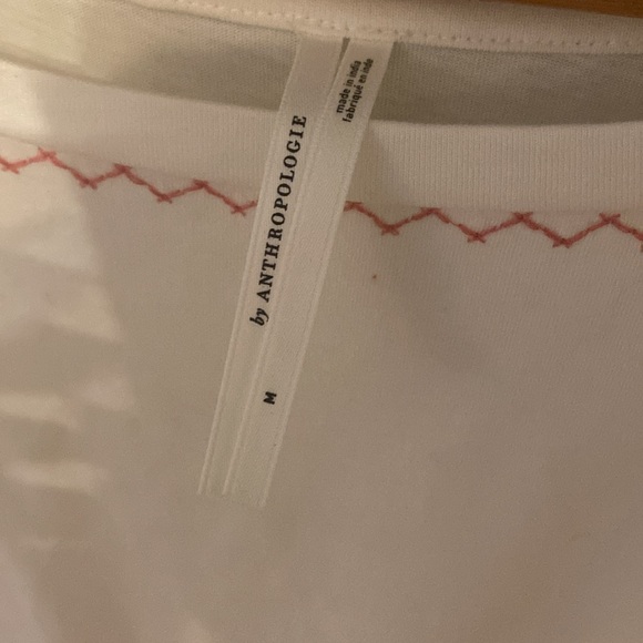 Anthropologie flutter sleeve cotton flowers top Sz M - Picture 3 of 6